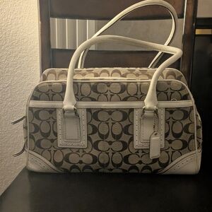 Coach Signature Brown and Cream Handbag